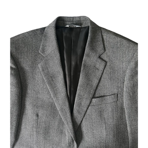 Joseph & Feiss Size 41L 100%‎ Lambs Wool Herringbone Blazer Jacket Gray Black